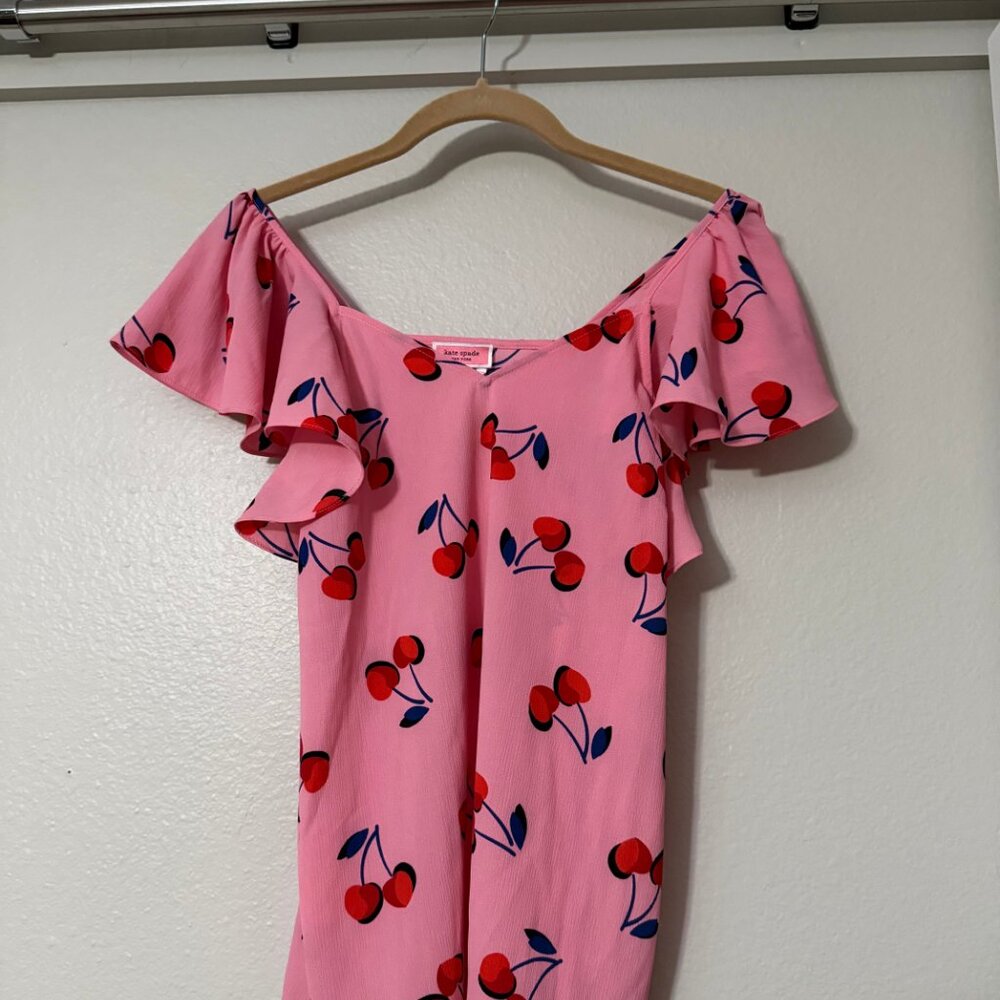 Kate Spade Cherry Toss Flutter Top Size Xs - image 3